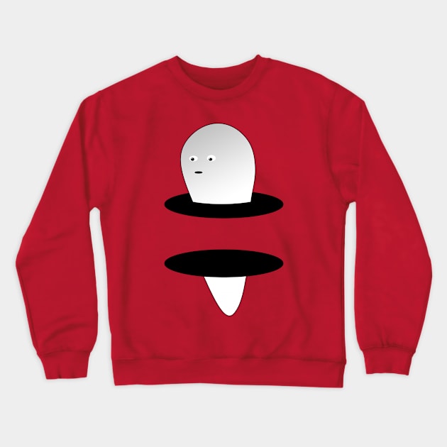 Cute ghost extraterrestrial creature travelling through portals Crewneck Sweatshirt by strangelyhandsome